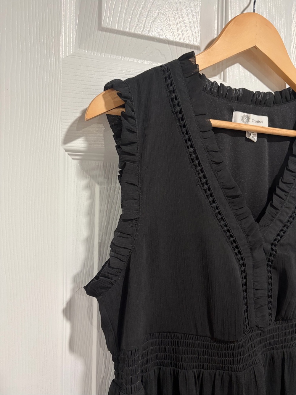 Christina Black Sleeveless V-Neck Maxi Dress - Picture 5 of 12